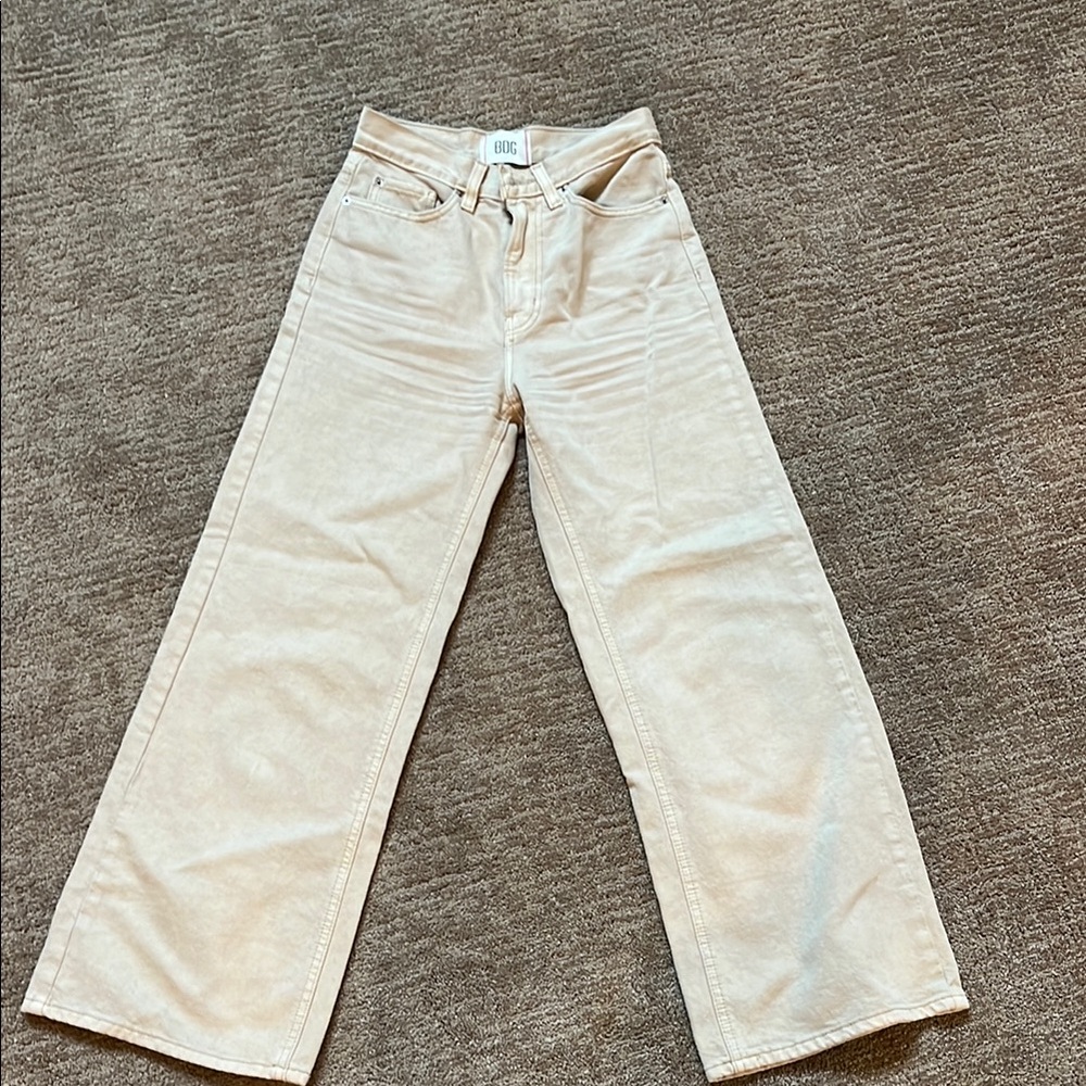 BDG Cream Wide-Leg Jeans